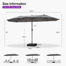 Clearance - PURPLE LEAF OPEN BOX Market Umbrella Double-Sided Market Umbrella Patio Umbrellas with Base