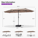 PURPLE LEAF Double-Sided Outdoor Market Table Umbrella with Base for Pool