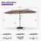 PURPLE LEAF Double-Sided Outdoor Market Table Umbrella with Base for Pool
