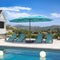 PURPLE LEAF Double-Sided Outdoor Market Table Umbrella with Base for Pool
