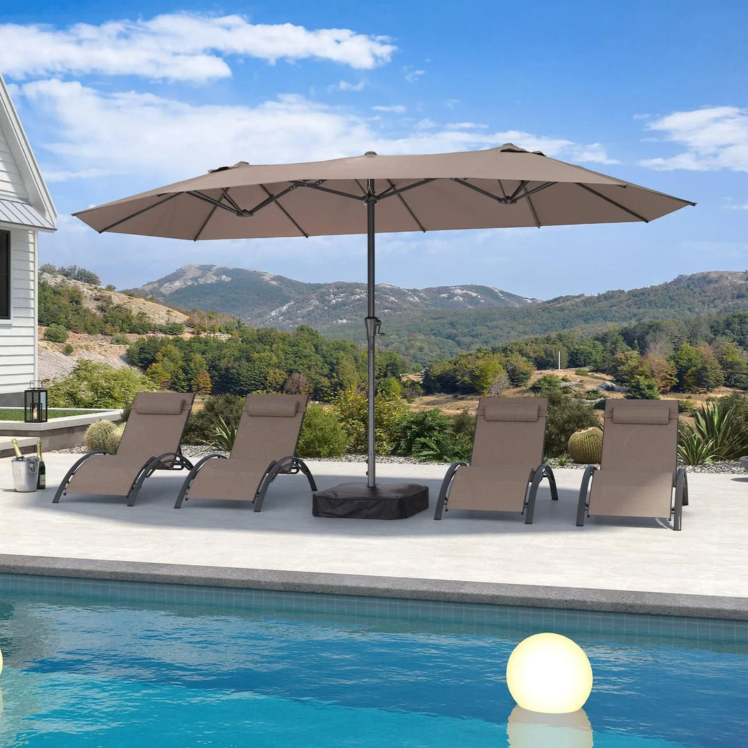 Double-Sided Rectangular Patio Umbrella