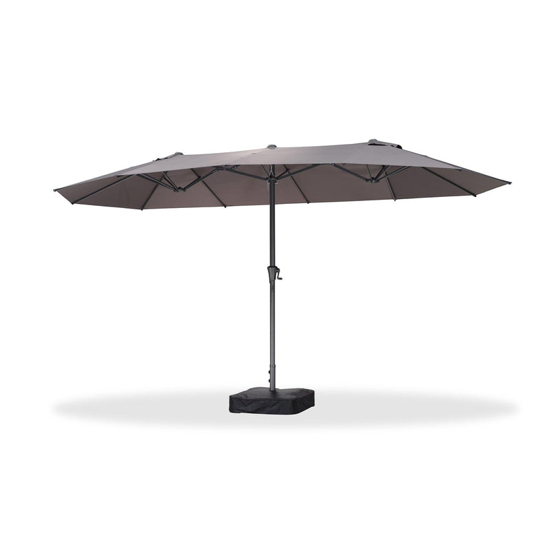 PURPLE LEAF Double-Sided Outdoor Market Table Umbrella with Base for Pool