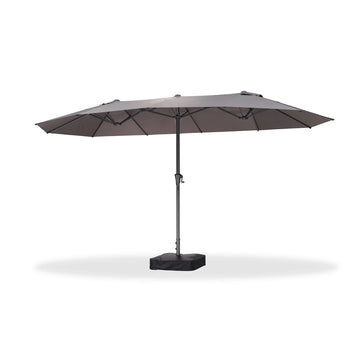 PURPLE LEAF Double-Sided Market Umbrella Large Rectangular Patio Umbrellas  with Base