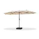 PURPLE LEAF Double-Sided Market Umbrella Large Rectangular Patio Umbrellas with Base