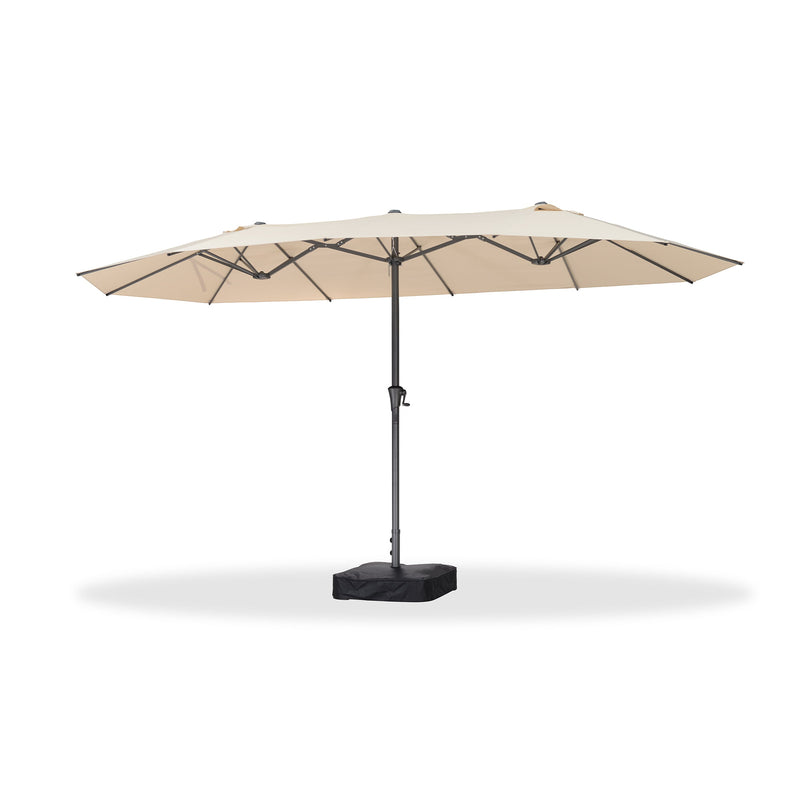 PURPLE LEAF Double-Sided Market Umbrella Large Rectangular Patio Umbrellas with Base