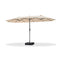 PURPLE LEAF Double-Sided Outdoor Market Table Umbrella with Base for Pool