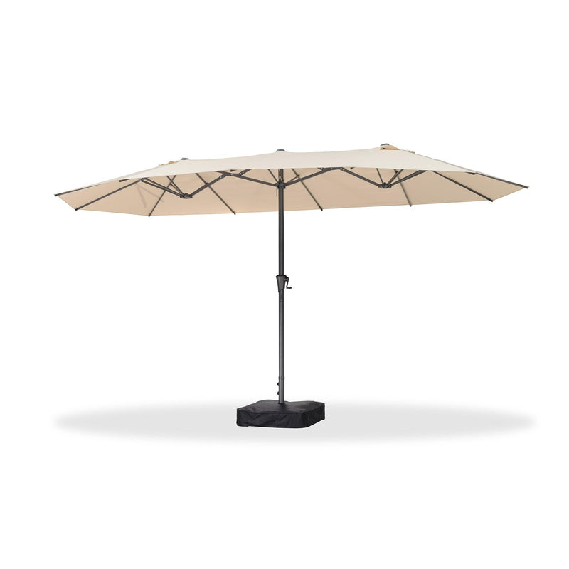 PURPLE LEAF Double-Sided Outdoor Market Table Umbrella with Base for Pool