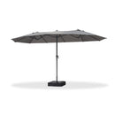 PURPLE LEAF Double-Sided Market Umbrella Large Rectangular Patio Umbrellas with Base