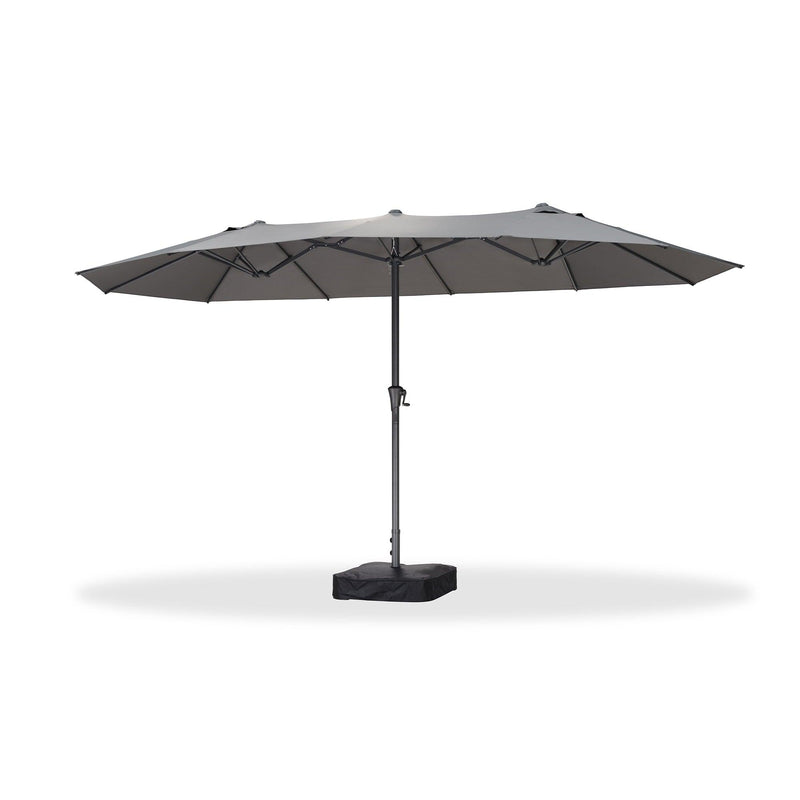 PURPLE LEAF Double-Sided Outdoor Market Table Umbrella with Base for Pool