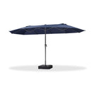 PURPLE LEAF Double-Sided Market Umbrella Large Rectangular Patio Umbrellas with Base