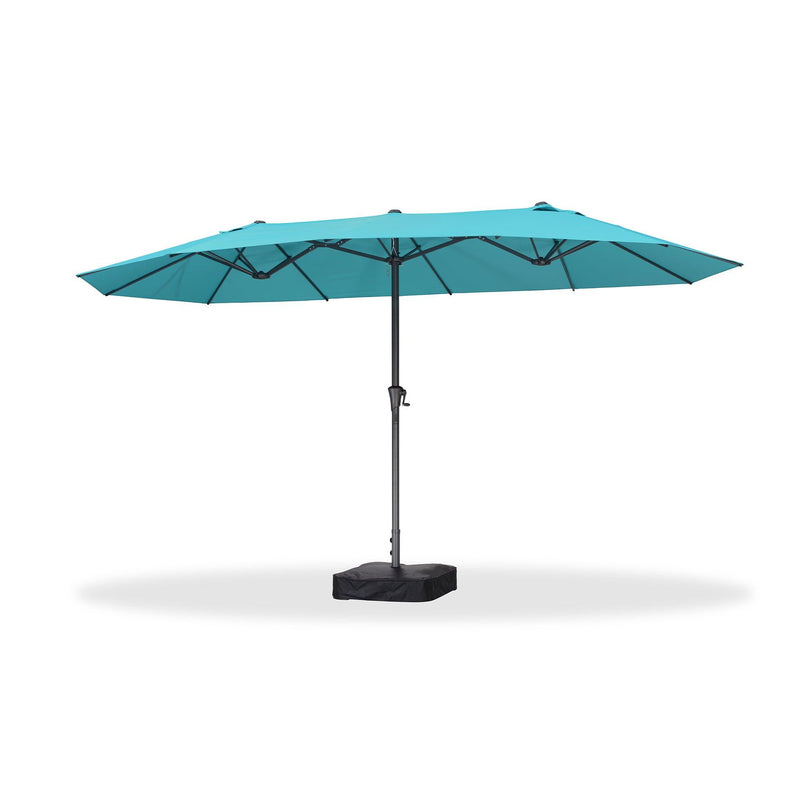 PURPLE LEAF Double-Sided Outdoor Market Table Umbrella with Base for Pool