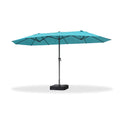 PURPLE LEAF Double-Sided Market Umbrella Large Rectangular Patio Umbrellas with Base