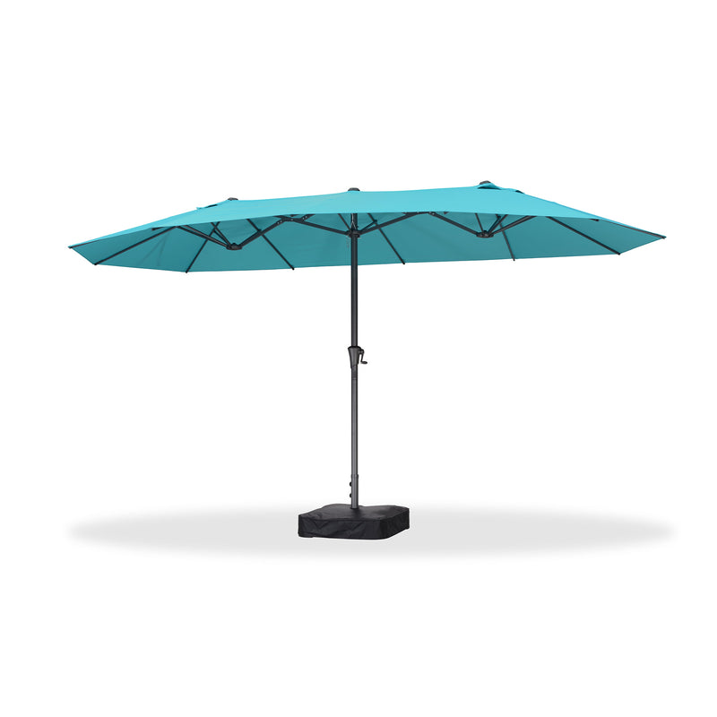 PURPLE LEAF Double-Sided Market Umbrella Large Rectangular Patio Umbrellas with Base