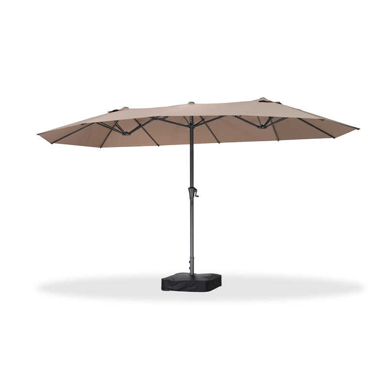 PURPLE LEAF Double-Sided Market Umbrella Large Rectangular Patio Umbrellas with Base