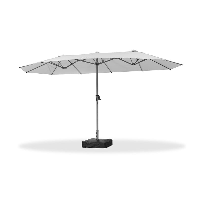 PURPLE LEAF Double-Sided Outdoor Market Table Umbrella with Base for Pool