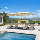 PURPLE LEAF Double Sided Patio Umbrella with Light Large Market Umbrellas with Base