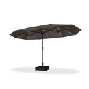PURPLE LEAF Table Umbrella with Lights Double-Sided Market Umbrella with Base