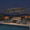 PURPLE LEAF Table Umbrella with Lights Double-Sided Market Umbrella with Base
