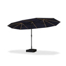 PURPLE LEAF Table Umbrella with Lights Double-Sided Market Umbrella with Base