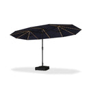 Clearance - PURPLE LEAF OPEN BOX Table Umbrella with Lights Double-Sided Market Umbrella with Base