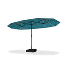 PURPLE LEAF Table Umbrella with Lights Double-Sided Market Umbrella with Base