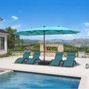 PURPLE LEAF Double Sided Patio Umbrella with Light Large Market Umbrellas with Base