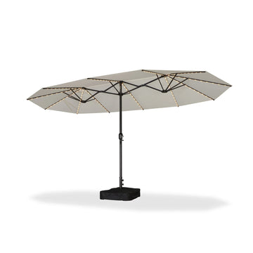 15 x 9 patio umbrella Double-Sided Patio Umbrella with LED Lights