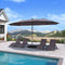 PURPLE LEAF Double-Side Patio Umbrella with Lights Market Umbrella with Base