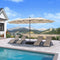 PURPLE LEAF Double-Side Patio Umbrella with Lights Market Umbrella with Base