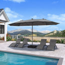 PURPLE LEAF Double-Sided Market Umbrella with Light Large Patio Umbrellas with Base