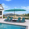 PURPLE LEAF Double-Side Patio Umbrella with Lights Market Umbrella with Base