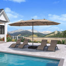 Clearance - PURPLE LEAF OPEN BOX Market Umbrella with Lights Double-Sided Market Umbrella Patio Umbrellas with Base