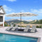 PURPLE LEAF Double-Side Patio Umbrella with Lights Market Umbrella with Base
