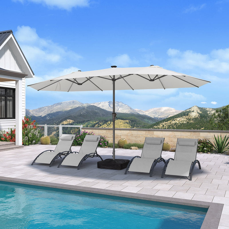 PURPLE LEAF Double-Sided Market Umbrella with Light Large Patio Umbrellas with Base