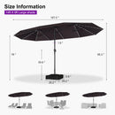 PURPLE LEAF Double-Sided Market Umbrella with Light Large Patio Umbrellas with Base