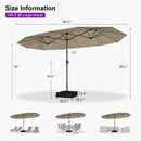 Clearance - PURPLE LEAF OPEN BOX Market Umbrella with Lights Double-Sided Market Umbrella Patio Umbrellas with Base