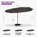 Clearance - PURPLE LEAF OPEN BOX Market Umbrella with Lights Double-Sided Market Umbrella Patio Umbrellas with Base