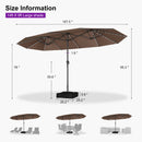 PURPLE LEAF Double-Sided Market Umbrella with Light Large Patio Umbrellas with Base