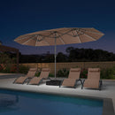 PURPLE LEAF Double-Sided Market Umbrella with Light Large Patio Umbrellas with Base