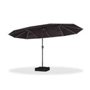 PURPLE LEAF Double-Sided Market Umbrella with Light Large Patio Umbrellas with Base