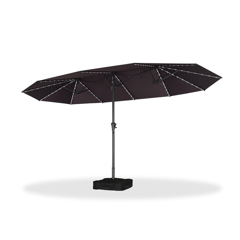 PURPLE LEAF Double-Sided Market Umbrella with Light Large Patio Umbrellas with Base