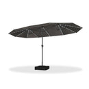Clearance - PURPLE LEAF OPEN BOX Market Umbrella with Lights Double-Sided Market Umbrella Patio Umbrellas with Base