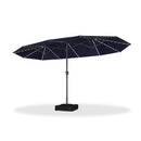 Clearance - PURPLE LEAF OPEN BOX Market Umbrella with Lights Double-Sided Market Umbrella Patio Umbrellas with Base