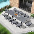 PURPLE LEAF Patio Dining Sets with Aluminum Frame Table & Handwoven Wicker Chairs Grey