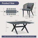 PURPLE LEAF Patio Dining Sets with Aluminum Frame Table & Handwoven Wicker Chairs Grey