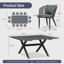 PURPLE LEAF Patio Dining Sets with Aluminum Frame Table & Handwoven Wicker Chairs Grey