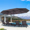 PURPLE LEAF Table Umbrella Double Sided Rectangular Patio Market Umbrella with Base