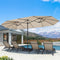 PURPLE LEAF Table Umbrella Double Sided Rectangular Patio Market Umbrella with Base