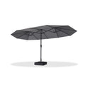 PURPLE LEAF Table Umbrella Double Sided Rectangular Patio Market Umbrella with Base