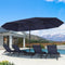 PURPLE LEAF Table Umbrella Double Sided Rectangular Patio Market Umbrella with Base